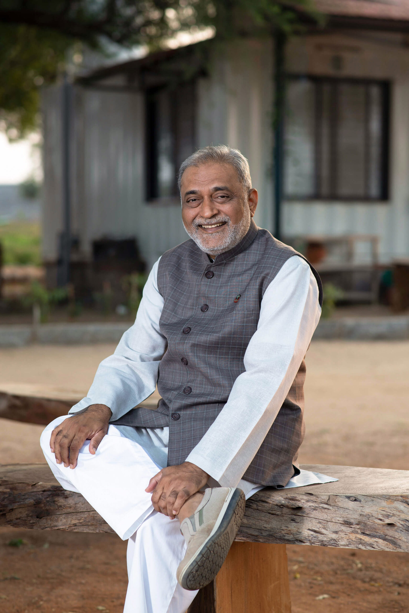 Portrait of Kamlesh D. Patel also known as Daaji among his followers, is a spiritual leader in Sahaj Marg and global leader of Heartfulness facilitating heart-based meditation in Kanha, India.