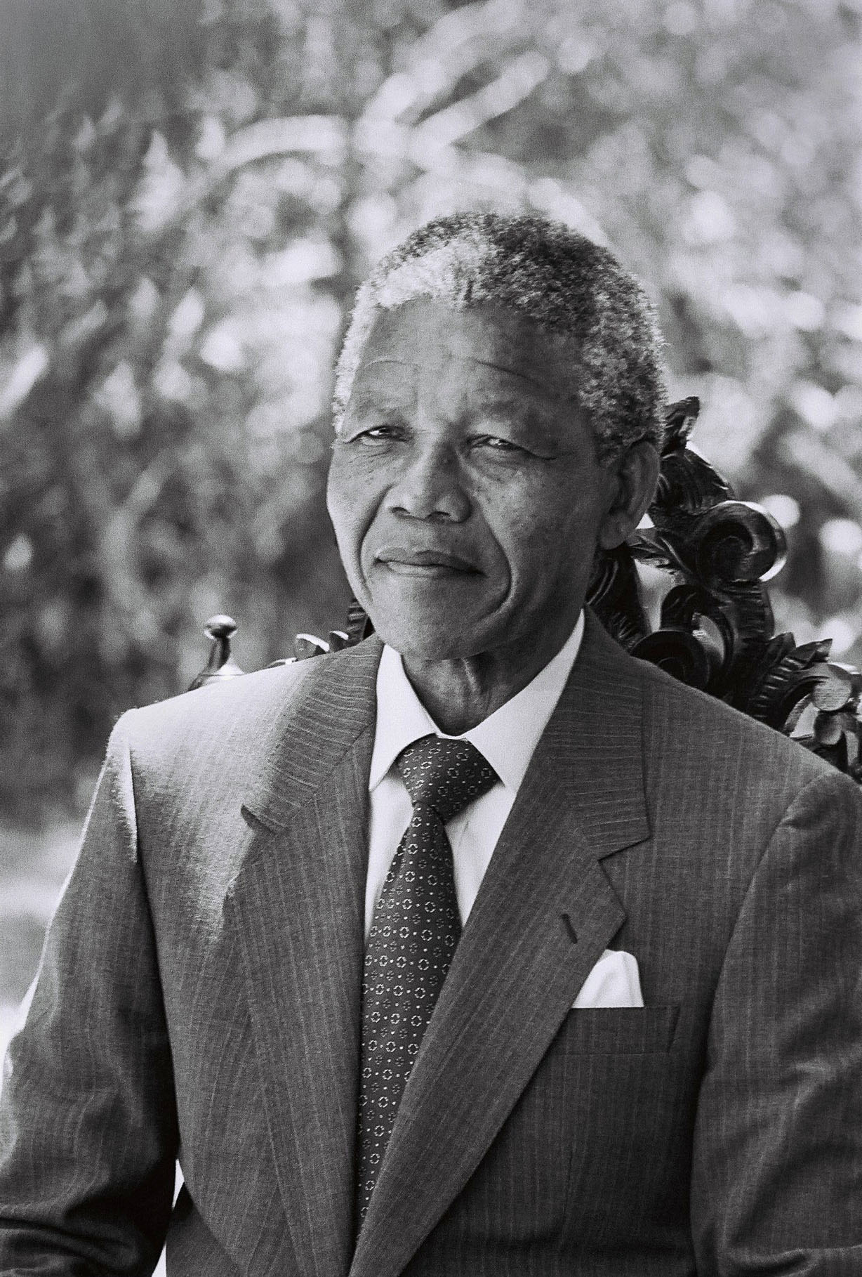 Former president Nelson Mandela in Cape Town, South Africa, Feb 12, 1990 the day after his release from prison, during a visit to the home of Archbishop Desmond Tutu.