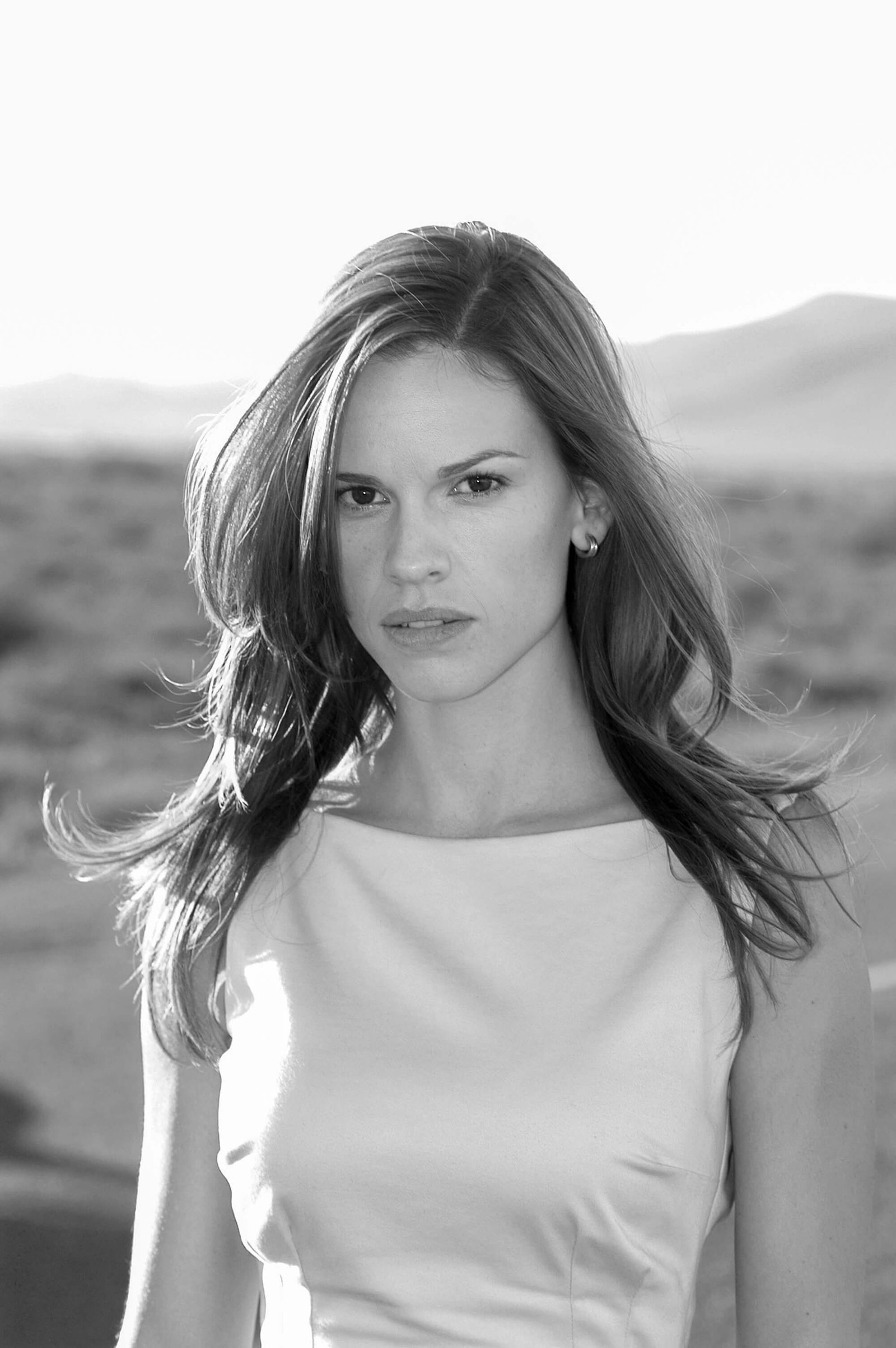 Hilary Swank American actress on the filmset set of Red Dust, South Africa