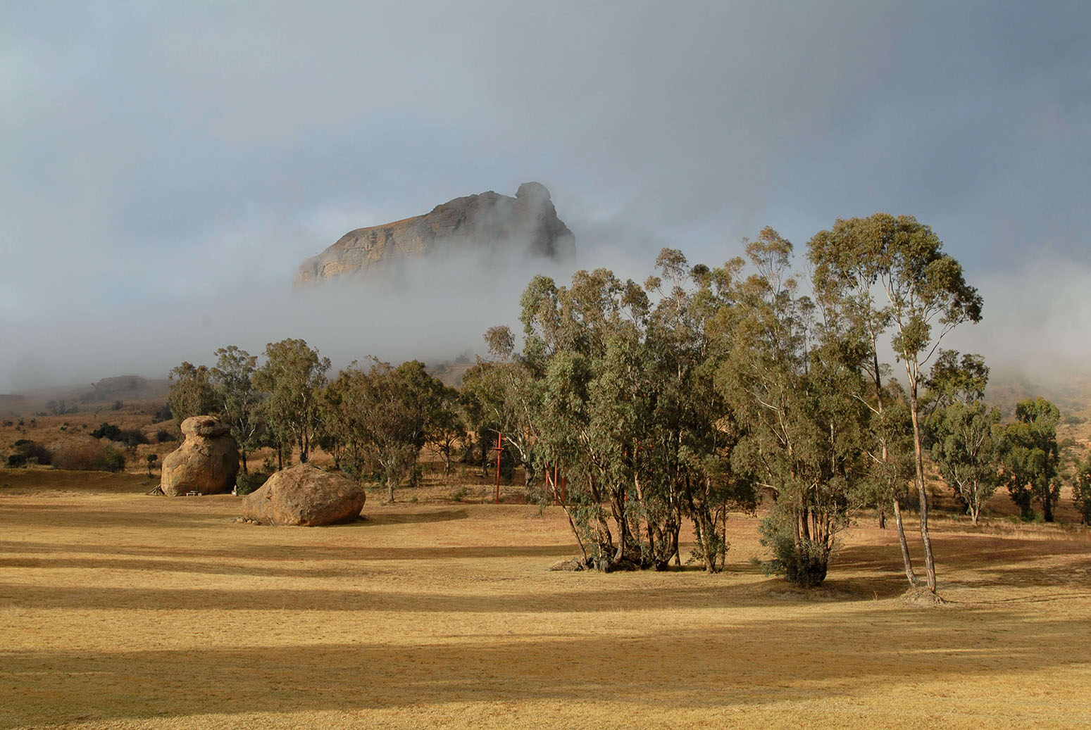 Landscape shrouded in mist in Ladysmith, Kwazulu Natal, South Africa.